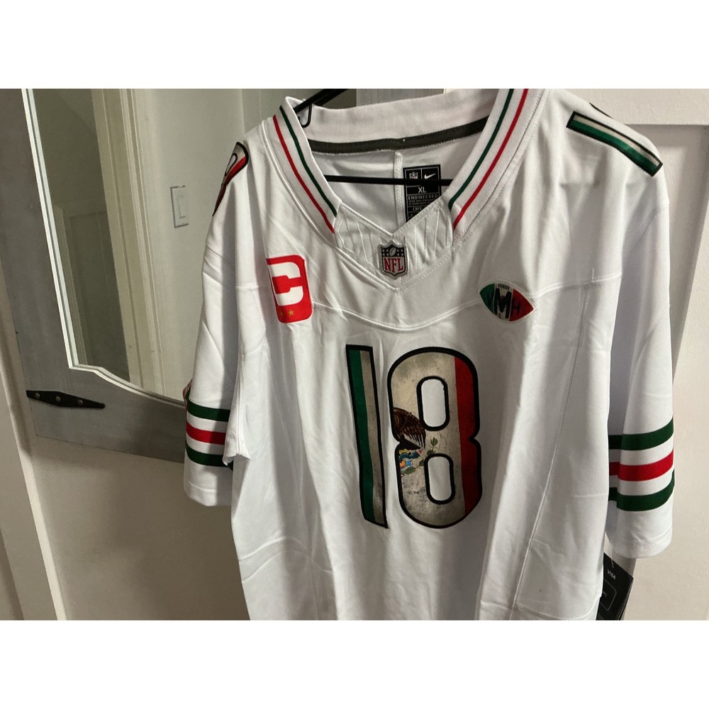 Chicago Bears Caleb Williams 18 Mexico Heritage Jersey Mens XL White Green